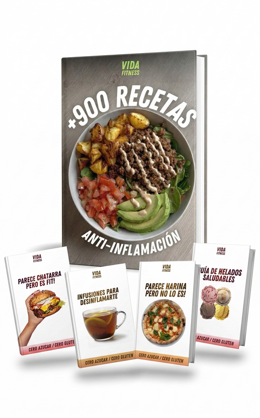 +900 Recetas Antiinflamación (CERO AZUCAR, CERO GLUTEN)